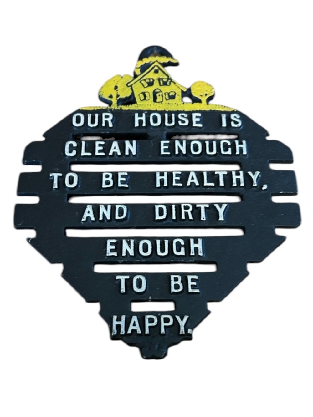 Vintage Cast Iron Motto Trivet Wall Plaque